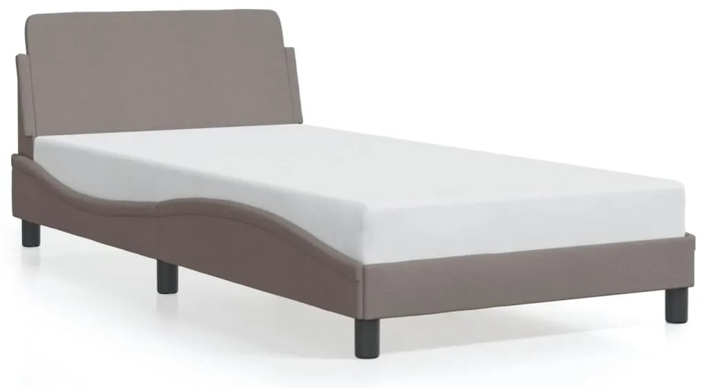 373129 vidaXL Рамка за легло без матрак, таупе, 100x200 см, плат