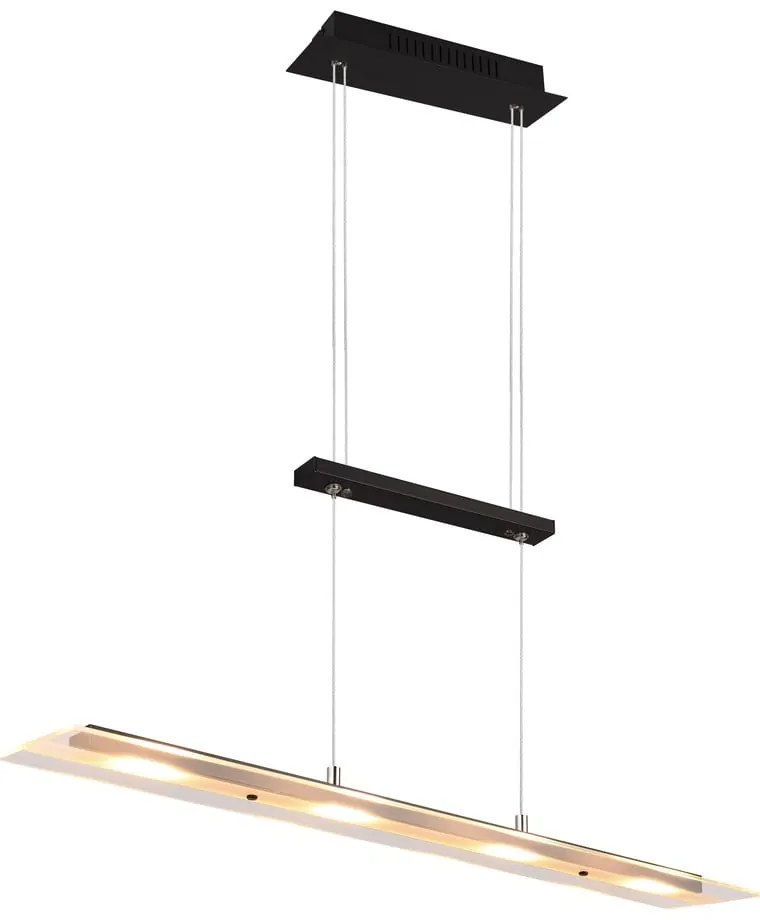 Черно LED осветително тяло със стъклен абажур Milos - Trio