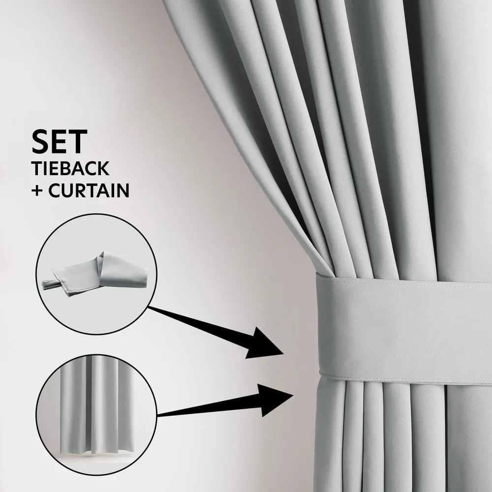Светлосиво термо/dimout перде 140x175 cm Kierra – Restilo