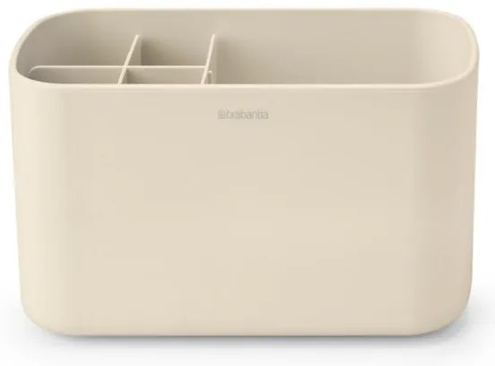 Кутия за аксесоари за баня Brabantia ReNew 1006270, Устойчива на корозия, Вътрешен разделител, Противоплъзгаща основа, Бежов
