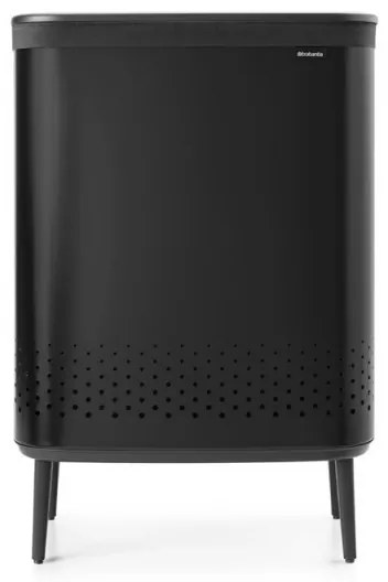 Кош за пране Brabantia Bo 1004177, 2x45 л, Пълнене без отваряне, Вентилационни отвори, Регулируеми крачета, Черен