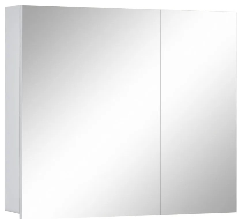 Бял стенен шкаф за баня с огледало , 80 x 70 cm Wisla - Støraa