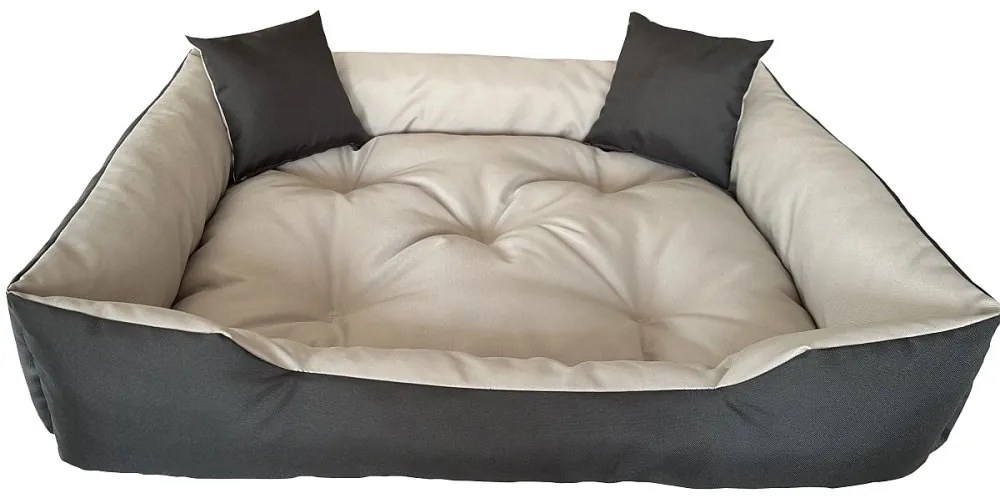 Водоустойчиво удобно легло за кучета с възглавници - сиво Šírka: 75 cm | Dĺžka: 100 cm