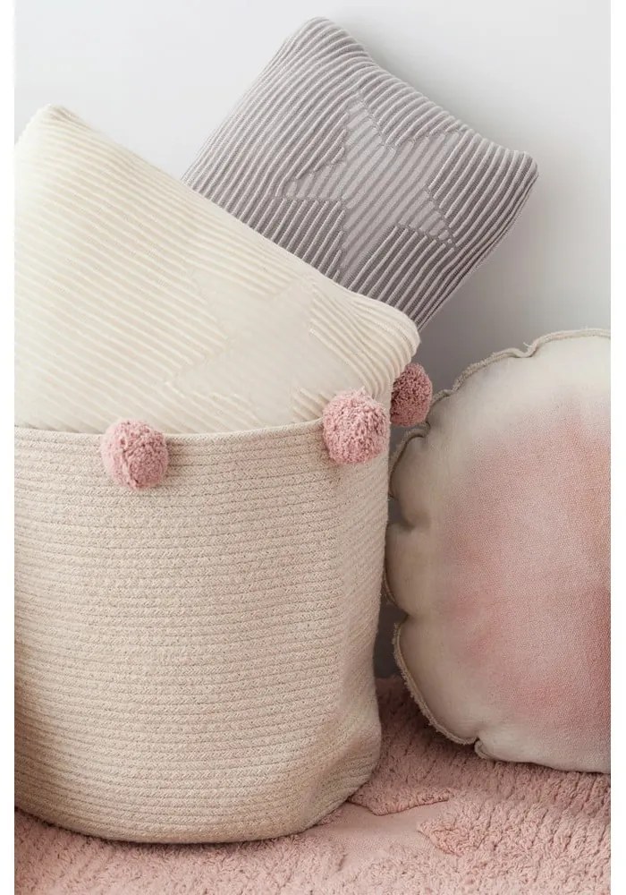 Кремава текстилна детска кошница за играчки ø 30x30 cm Bubbly – Lorena Canals