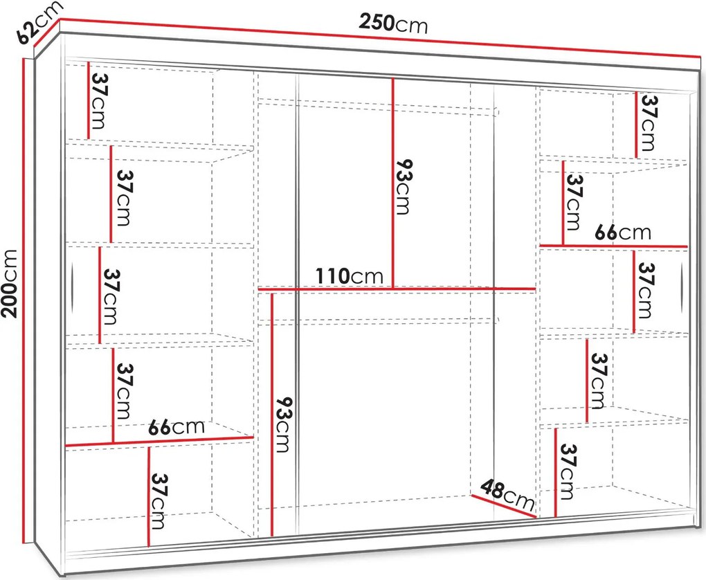 Гардероб Wika 250 плъзгащ-Артисан