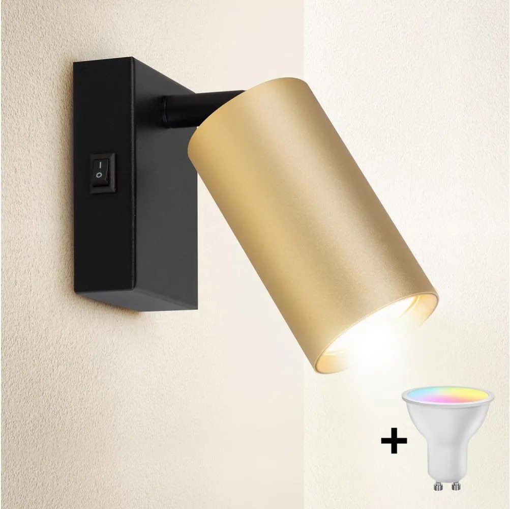 Brilagi -LED димируемо стенно точково осветително тяло SELE 1xGU10/4,8W/230V черно/златно