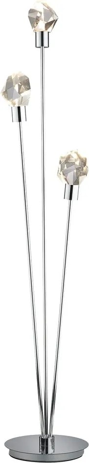 LED подова лампа в сребрист цвят със стъклен абажур (височина 150 cm) Verano – Trio Select