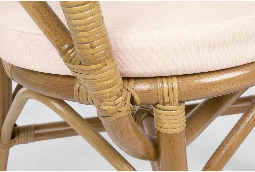 Градински стол от масивно дърво/ратанов в естествен цвят Athina – Bizzotto