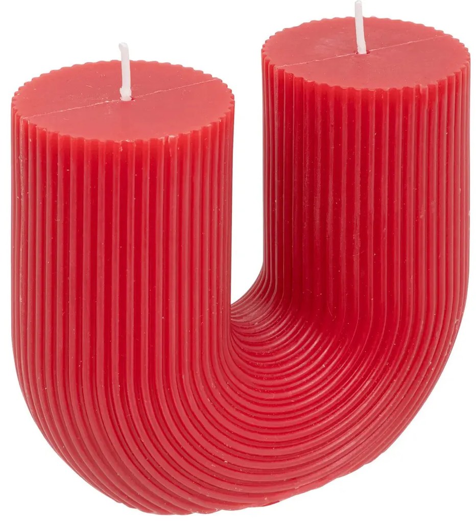 Свещ без аромат atmosphera Demi U - Червен