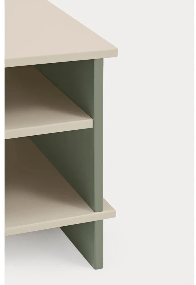 Зелено и кремаво нощно шкафче с рафтове Inari – Teulat