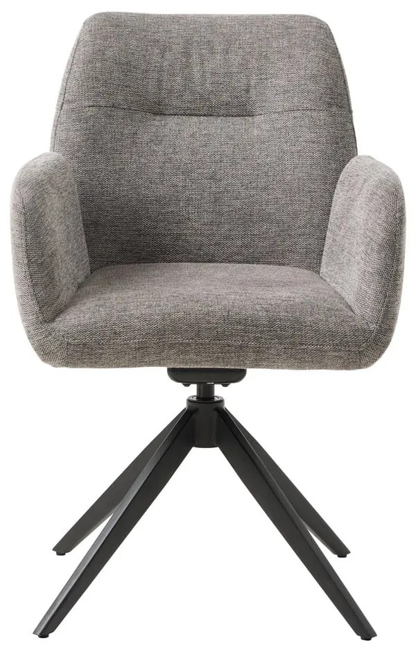 Сив тапициран трапезен стол с подлакътници Roxana – Unique Furniture