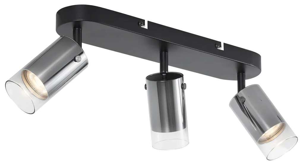 Модерен таванен прожектор Gunmetal 3-Lights въртящ се и регулируем - Drain