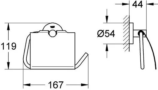 Поставка за хартия Grohe New Essentials с капак-Златенмат