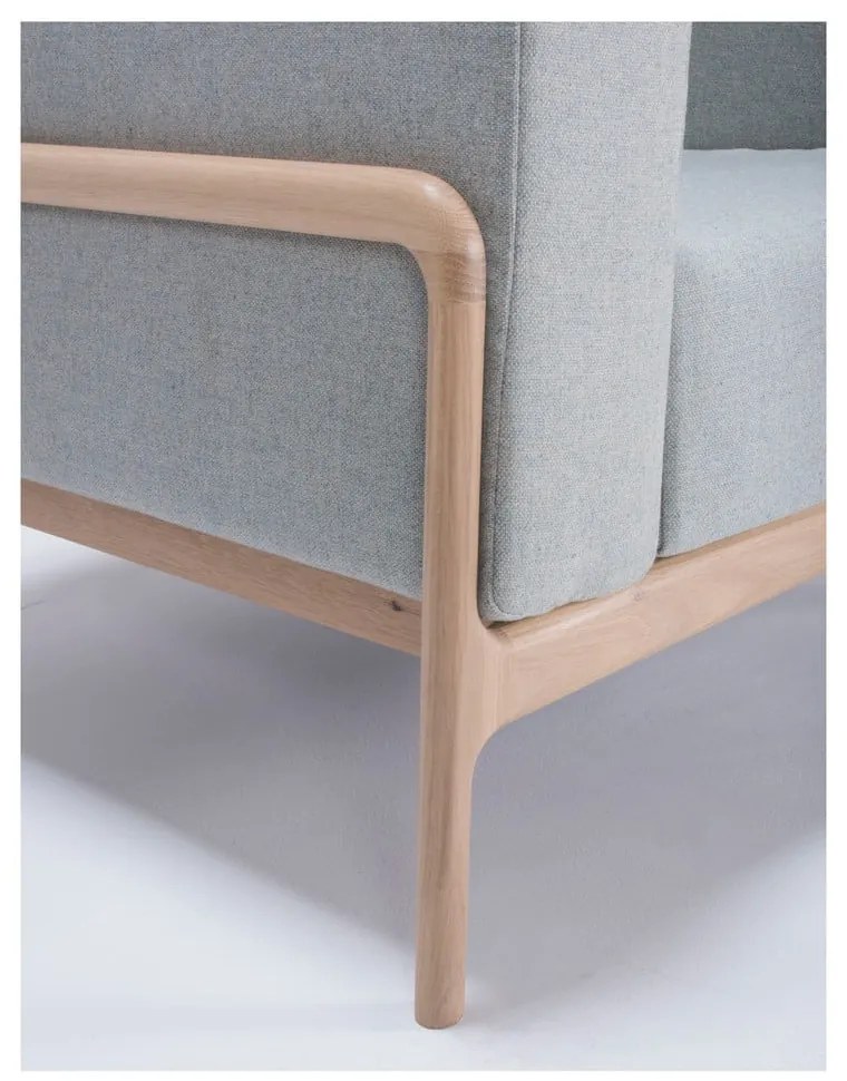 Фотьойл от дъбово дърво със синьо-сива текстилна седалка Fawn - Gazzda