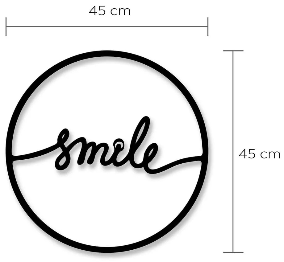 Метална декорация за стена , ⌀ 40 cm Smile - Homitis