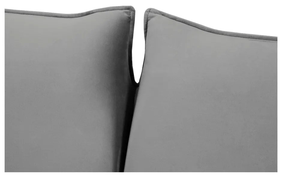 Сив кадифен разтегателен диван 214 cm Vienna - Cosmopolitan Design