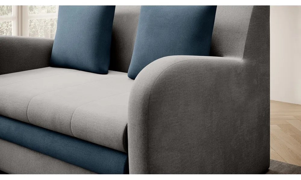 Син/светлосив кадифен сгъваем диван 130 cm Ario – ELTAP