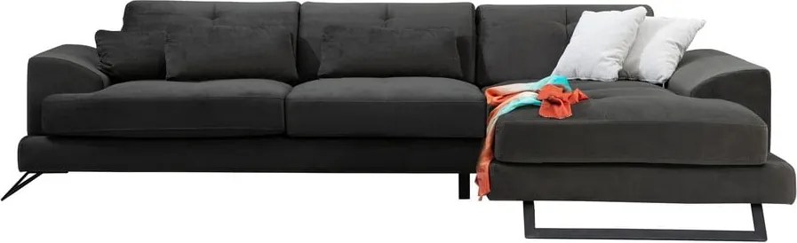 Тъмносив ъглов диван (десен ъгъл) Frido - Balcab Home