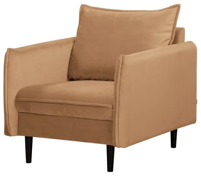 Кафяво кадифено кресло Juli – Ropez