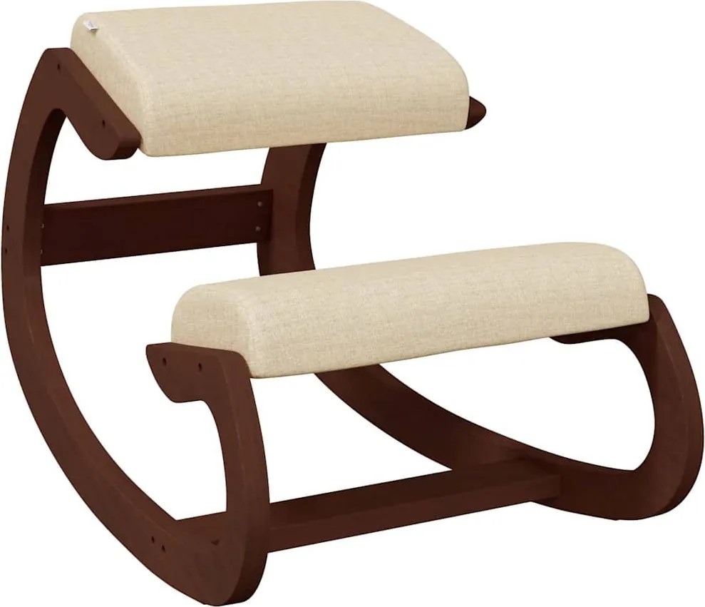 110333 vidaXL Стол с опора за колене, кремав, 55x84x55 см, шперплат от бреза