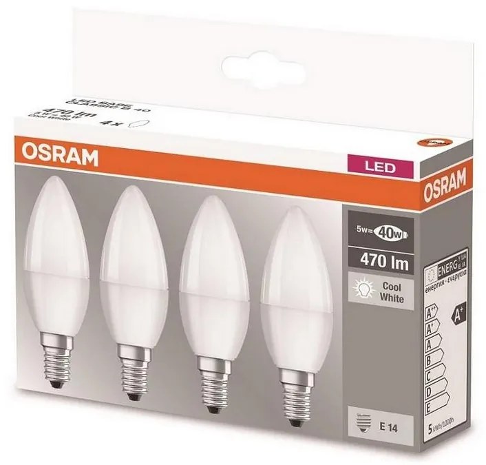 Комплект 4xLED крушка E14/5W/230V 4000K - Osram