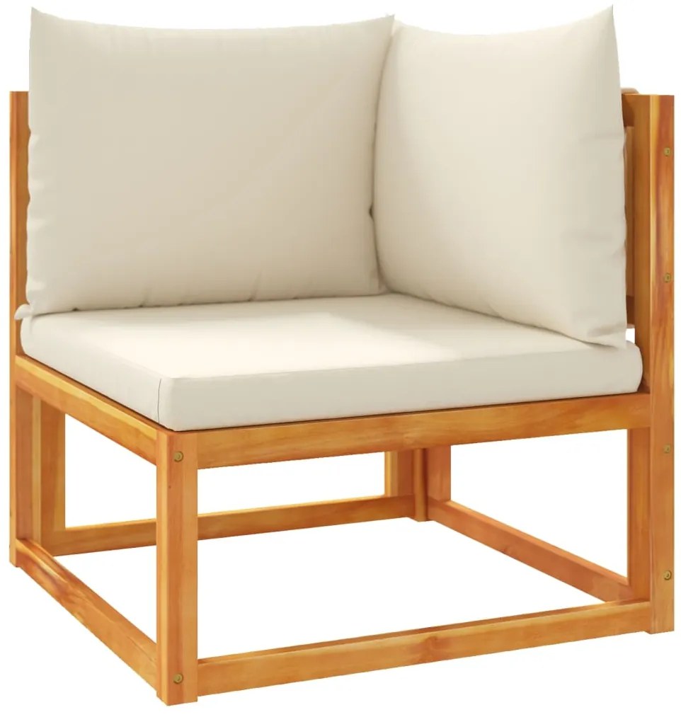 4008164 vidaXL Ъглов градински диван с възглавници, дърво, акация и въже