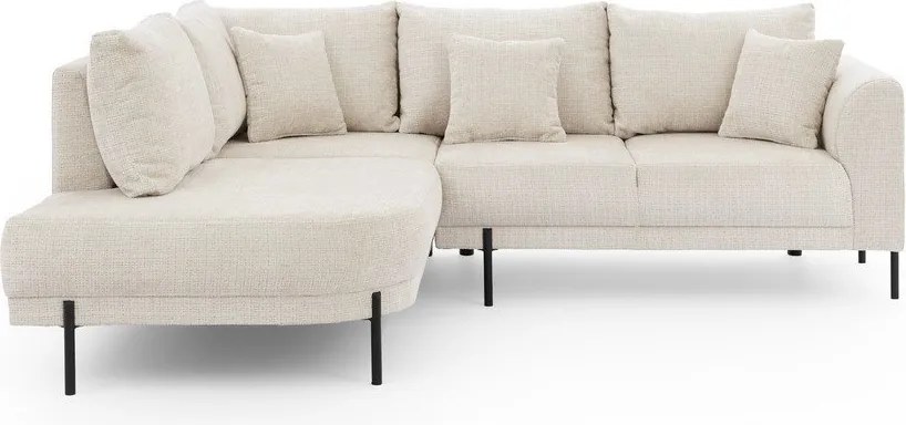 Бежов шенилов ъглов диван (ляв ъгъл/L форма) Mauris – Ropez