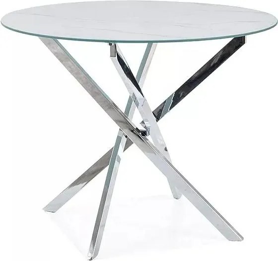 Маса Agis-Бял-Сребърен