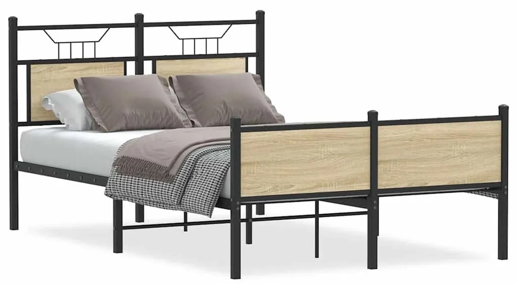 4106978 vidaXL Рамка за легло без матрак сонома дъб 120x200 см инженерно дърво