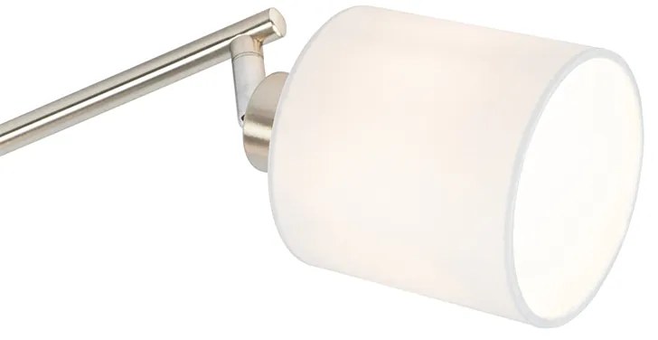 Стъклен таванен прожектор с бял абажур 4-светлина регулируем - Hetta