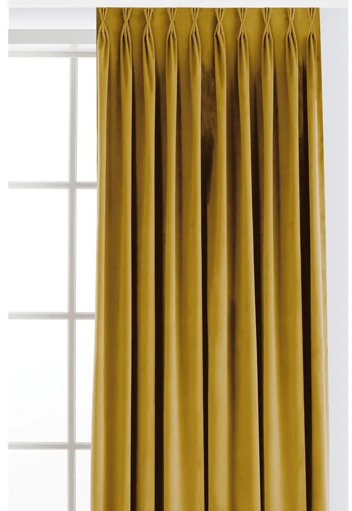 Затъмняваща завеса в цвят горчица 265x270 cm Velto – Filumi