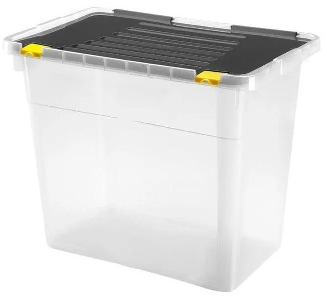 Кутия за съхранение DRAGON 72 л черна/прозрачна