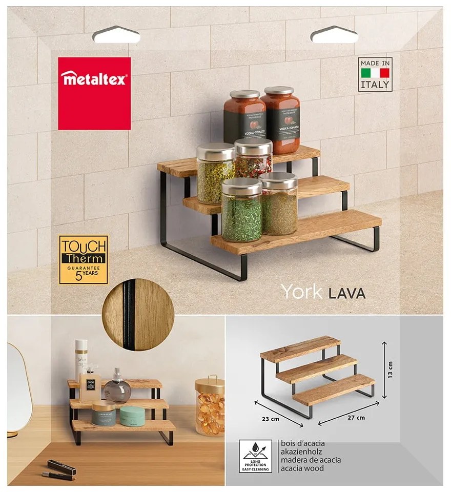 Дървен органайзер за подправки York – Metaltex