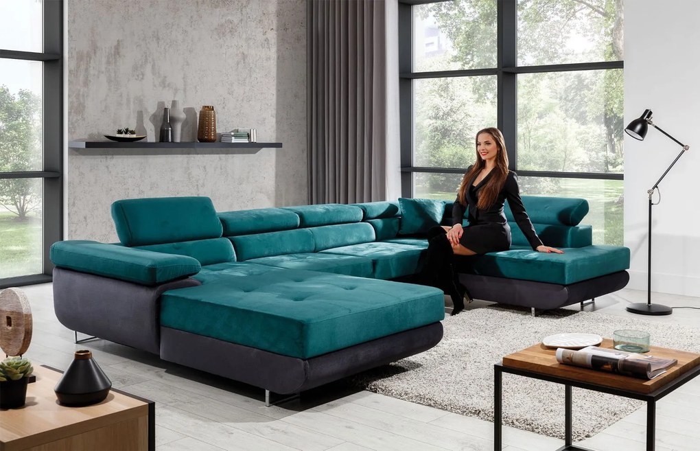 Ъглов диван Romeo-Right-Gray-Petrol