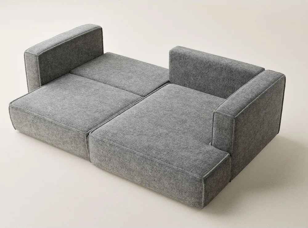 Сив шенилов сгъваем/с място за съхранение ъглов диван (десен ъгъл) Velto – Maison de Rêve