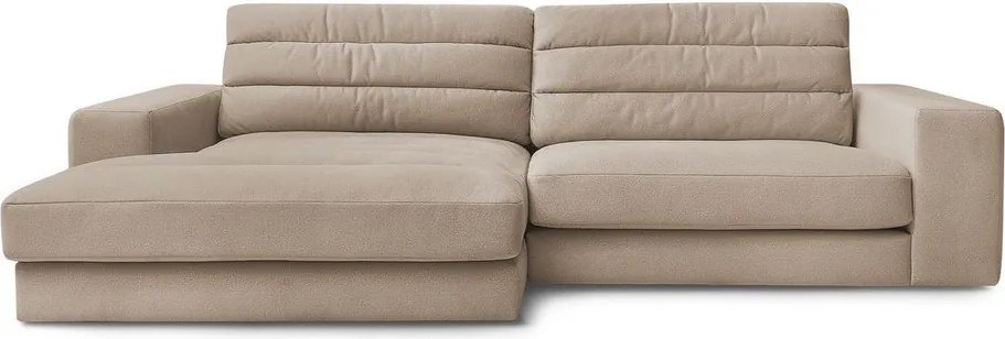 Кафяво-сив кадифен ъглов диван (ляв ъгъл) Sierra – Bobochic Paris