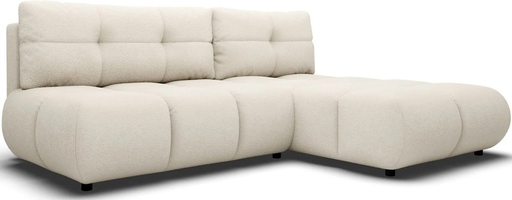 Ъглов Диван Лимо - Бежов Отворен - Десен