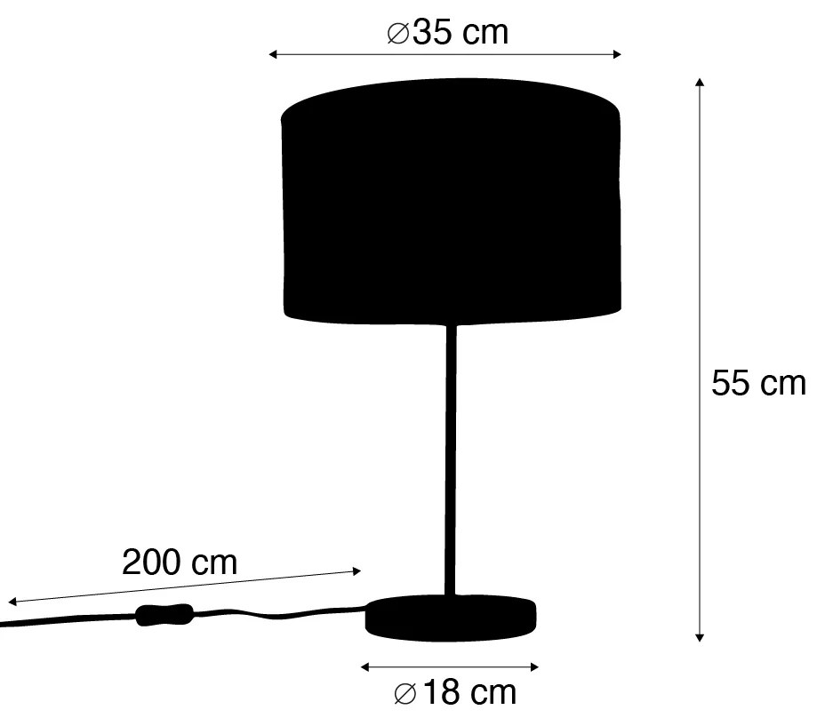Месингова настолна лампа с кадифена абажура с дизайн на листа и златно покритие - Kaso