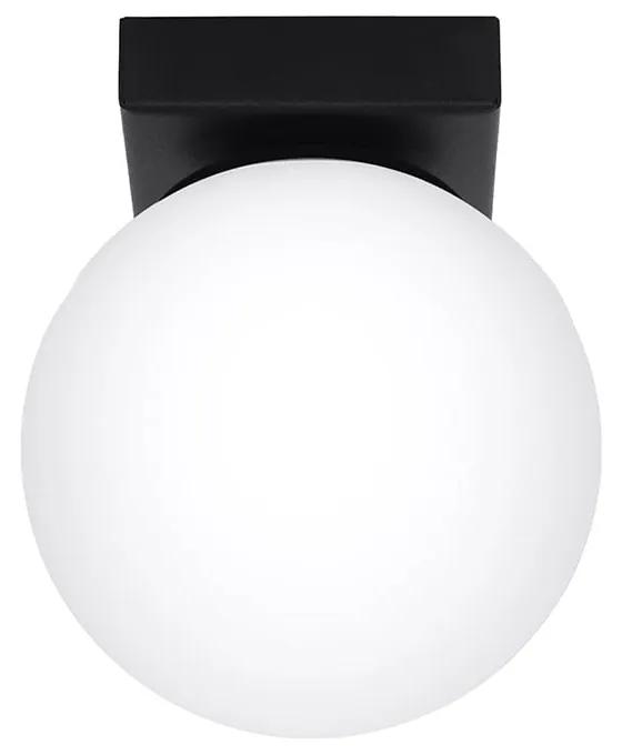 Черна лампа за таван със стъклен абажур ø 12 cm Umerta - Nice Lamps