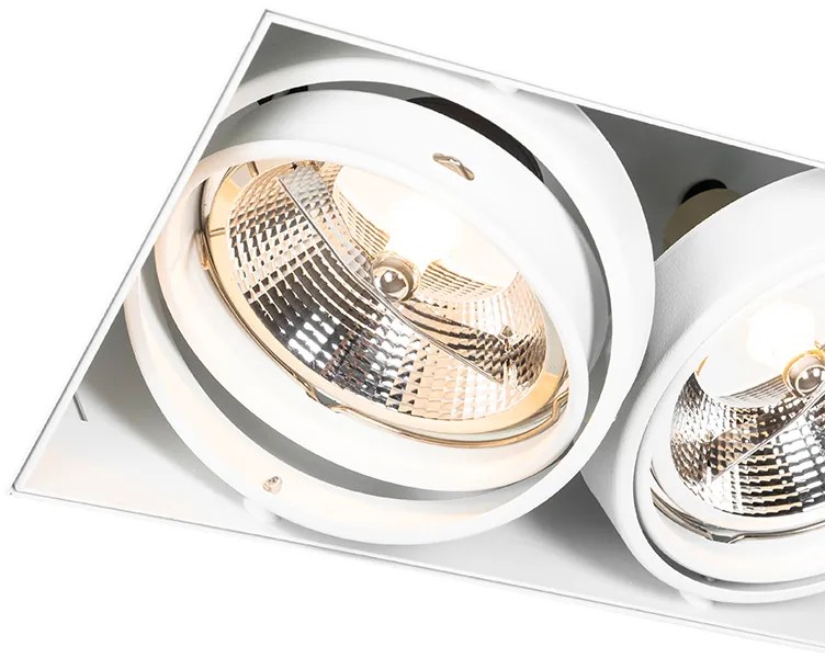 Комплект от 6 вградени спота бели GU10 AR111 без рамка 2-светлини - Oneon