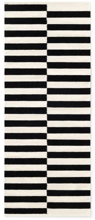 Черно-бял двустранна ръчно изработена вълнена пътека 80x200 cm Donna – Hanse Home