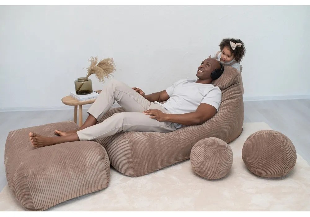 Пуф от рипсено кадифе в цвят мента Snug 130 – SLOWDOWN