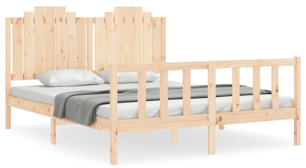 3192301 vidaXL Рамка за легло с табла 5FT King Size масивно дърво