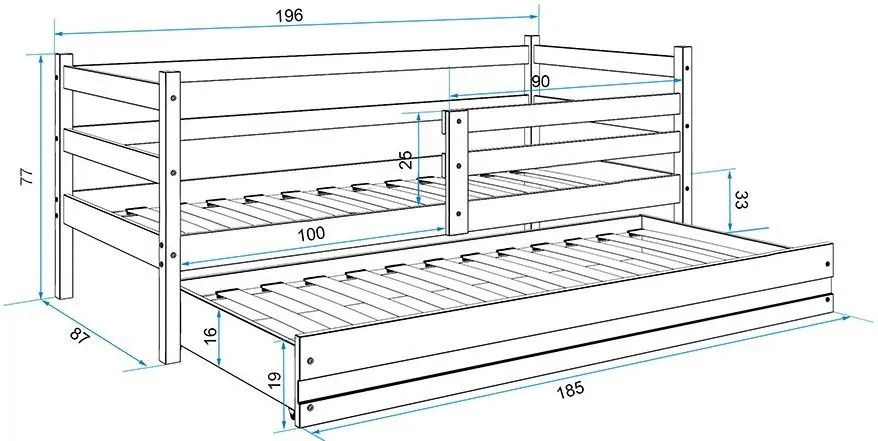 Детско легло Puzzle II-Natural-190 x 80