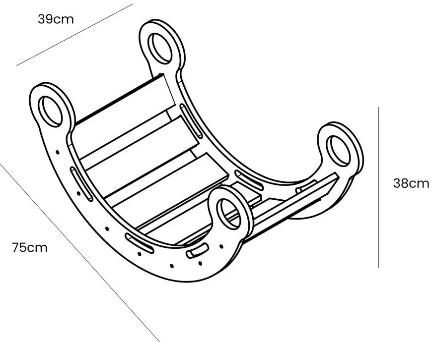 Люлка от масивен бор в естествен цвят 39x75x38 cm Montessori – Meowbaby