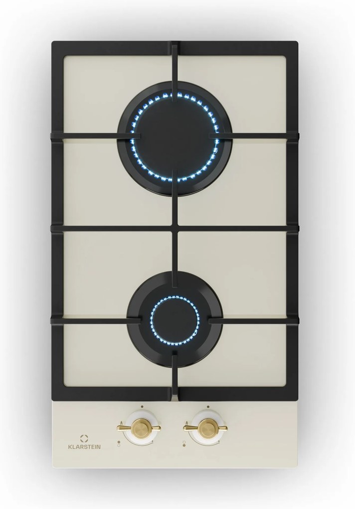 Klarstein Victoria Domino, газов плот, 2 Sabaf котлона, керамичен плот, ретро дизайн