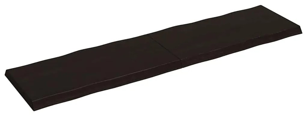 364049 vidaXL Плот за маса тъмнокафяв 200x50x(2-6) см обработен масивен дъб