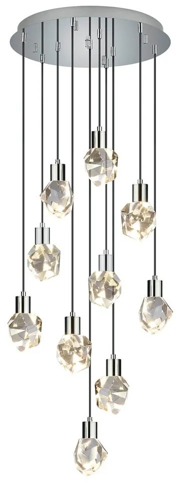 LED висящо осветително тяло в сребрист цвят със стъклен абажур ø 51,5 cm Verano – Trio Select