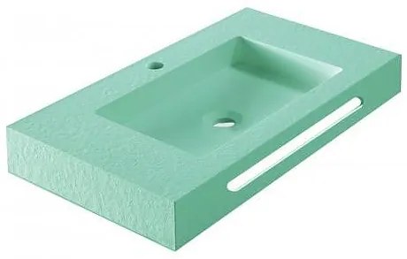 Мивка за баня " RESIN POLY MARBLE" ICC 8046LG, стенен монтаж, смола, светло зелен мат, 80x46см