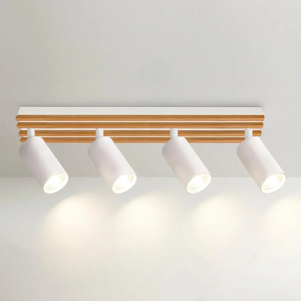 Brilagi - Точково осветително тяло SELE WOOD 4xGU10/30W/230V бяло/дърво